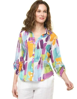 Hot Chemisier 100% coton bleu Hauts|Chemisiers & Blouses
