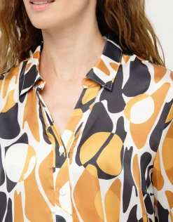 Discount Chemisier à motifs ocre Chemisiers & Blouses|Hauts