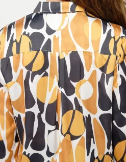 Discount Chemisier à motifs ocre Chemisiers & Blouses|Hauts