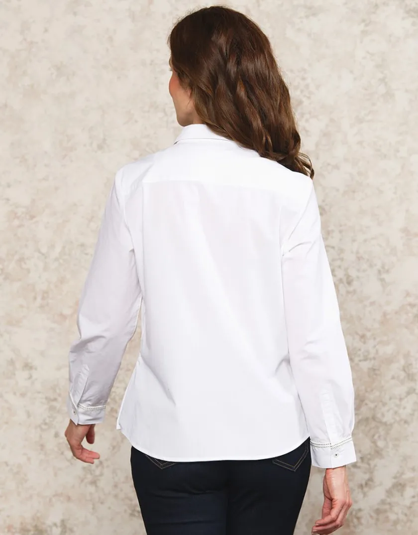 Clearance Chemisier blanc coton Chemisiers & Blouses|Hauts