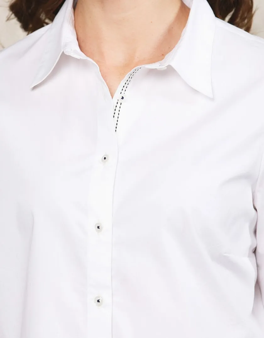 Clearance Chemisier blanc coton Chemisiers & Blouses|Hauts