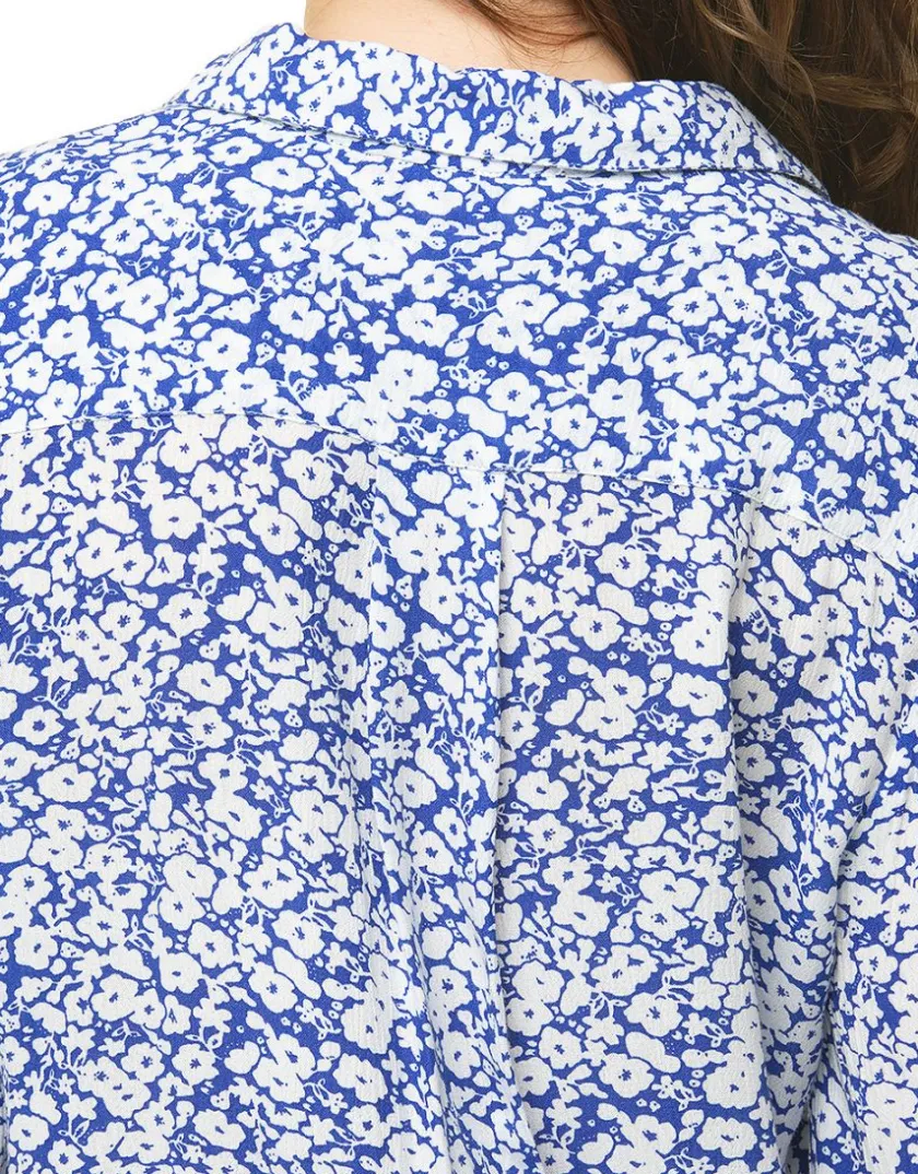 Sale Chemisier bleu fleuri Chemisiers & Blouses|Hauts