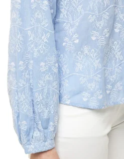 New Chemisier brodé bleu ciel Chemisiers & Blouses|Hauts