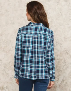Outlet Chemisier carreaux bleu Chemisiers & Blouses|Hauts