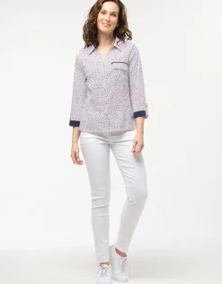 Outlet Chemisier coton fleuri Chemisiers & Blouses|Hauts
