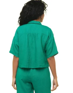Clearance Chemisier court vert Chemisiers & Blouses|Hauts