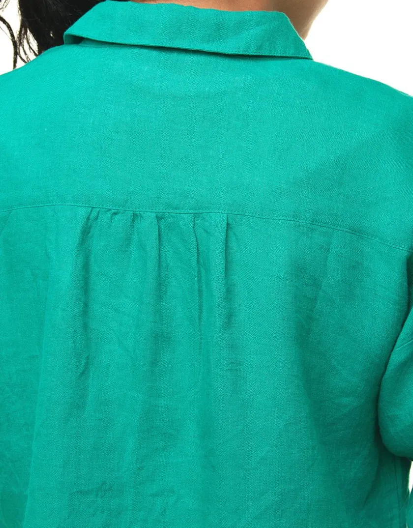 Clearance Chemisier court vert Chemisiers & Blouses|Hauts