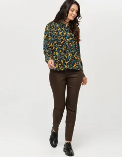 Sale Chemisier imprimé ocre Chemisiers & Blouses|Hauts