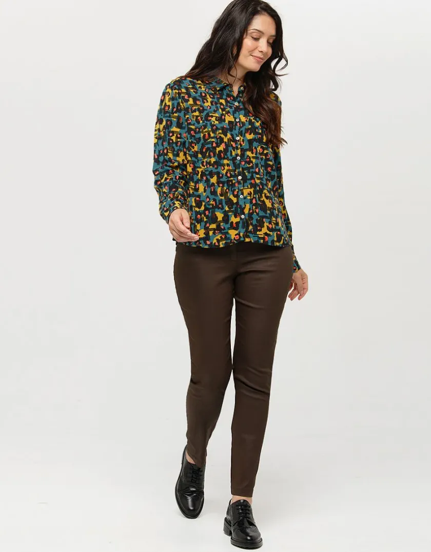 Sale Chemisier imprimé ocre Chemisiers & Blouses|Hauts