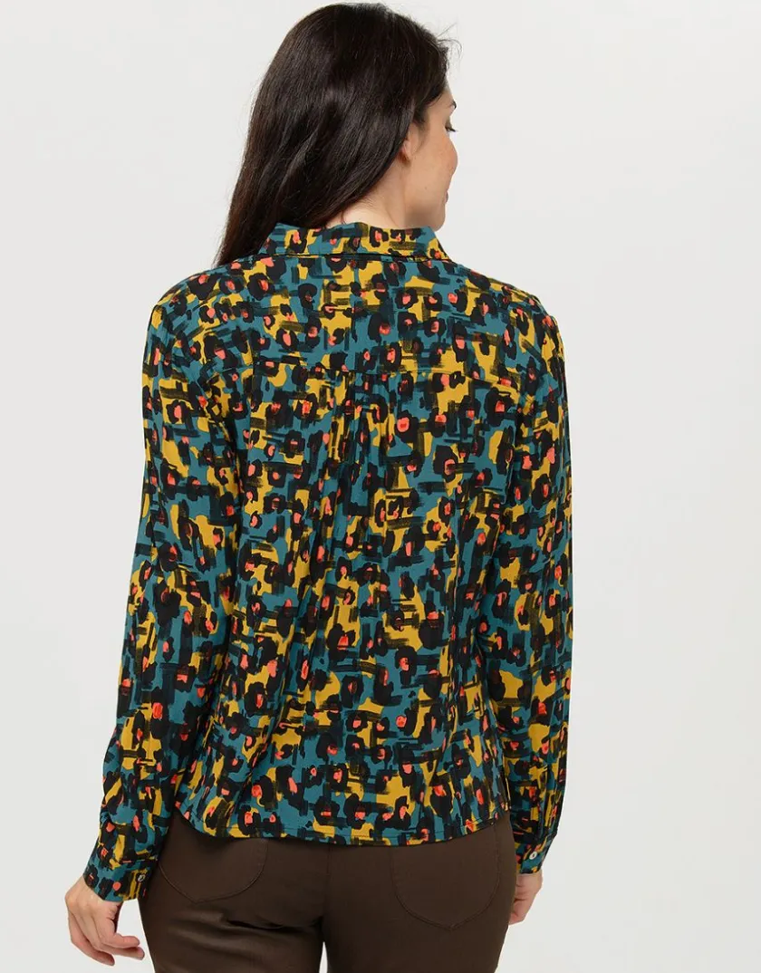 Sale Chemisier imprimé ocre Chemisiers & Blouses|Hauts