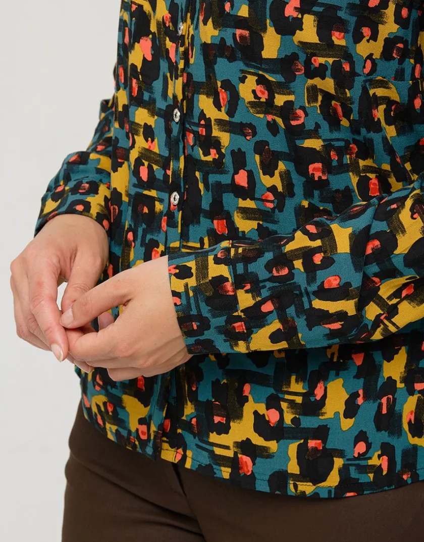 Sale Chemisier imprimé ocre Chemisiers & Blouses|Hauts