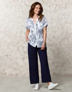 Best Chemisier lin motif bleu Chemisiers & Blouses|Hauts