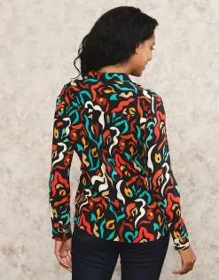 Fashion Chemisier noir motif Chemisiers & Blouses|Hauts