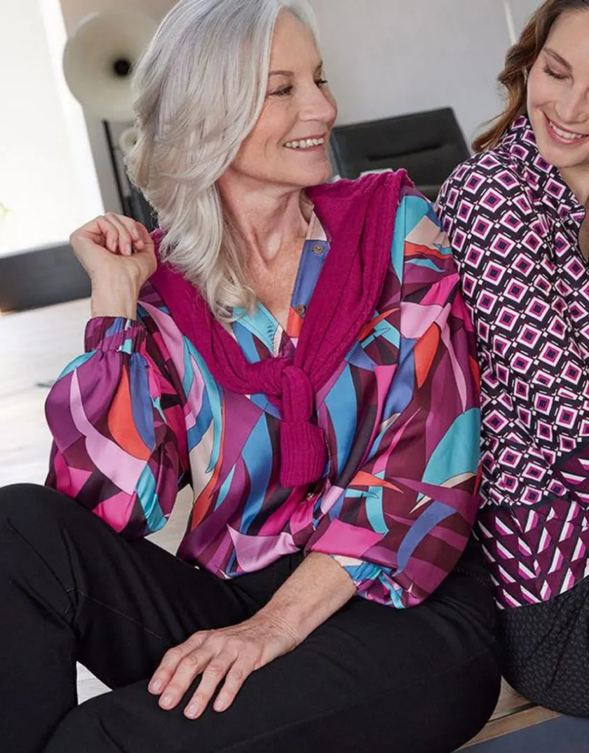 Online Chemisier rose satiné Chemisiers & Blouses|Hauts