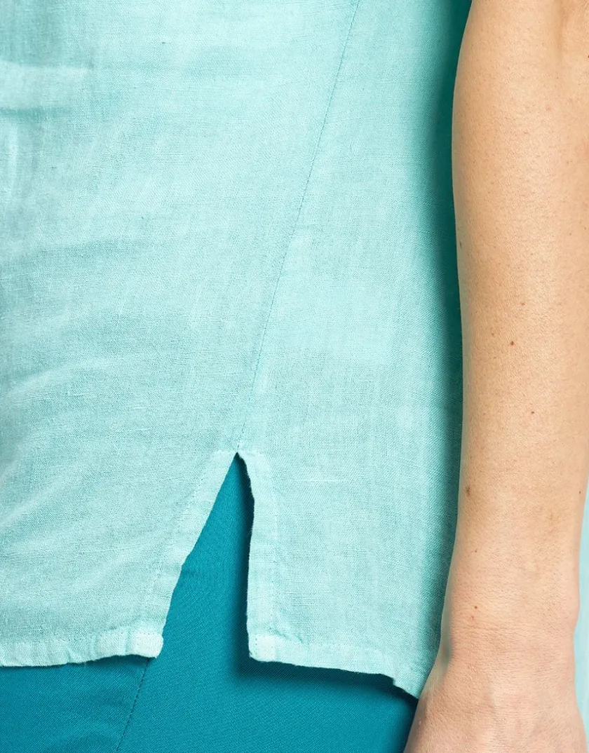 Hot Chemisier vert 100% lin Chemisiers & Blouses|Hauts