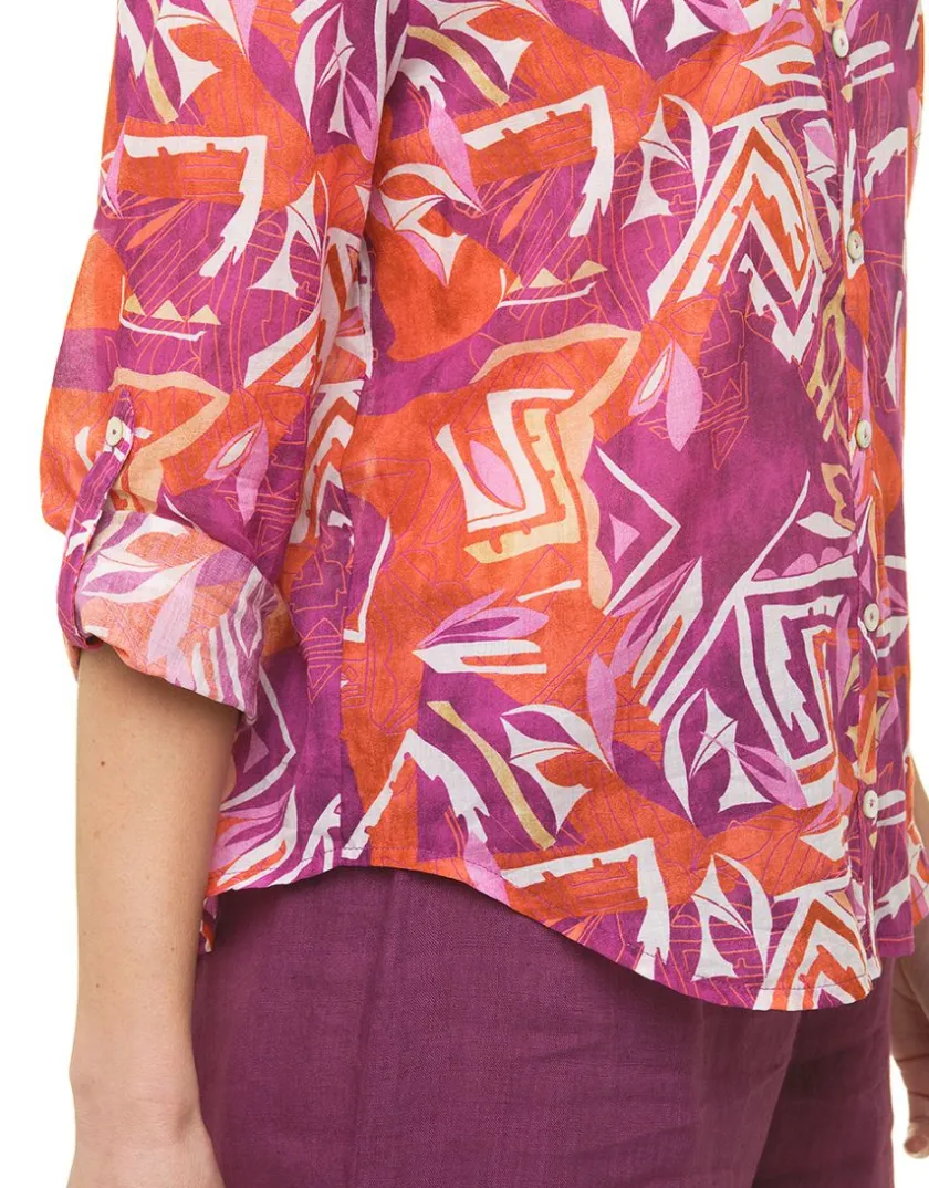 Discount Chemisier violet coton Chemisiers & Blouses|Hauts