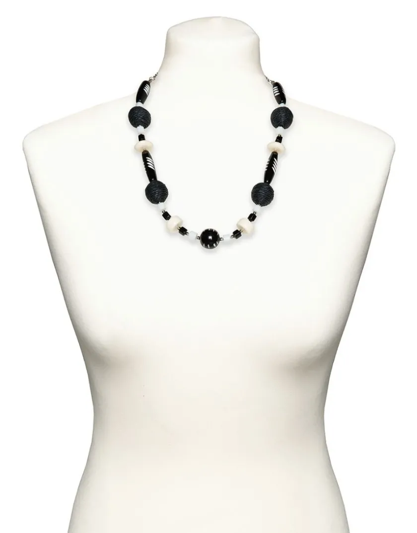 Fashion Collier perles noir blanc Bijoux|Accessoires