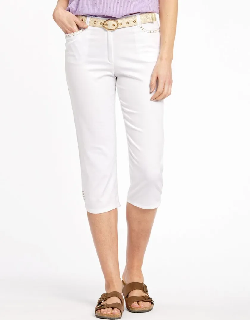 Hot Corsaire blanc stretch Pantacourts|Pantalons