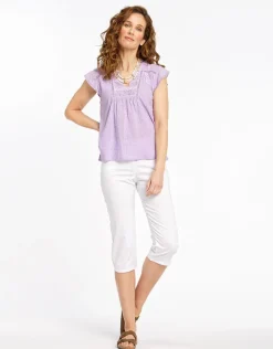 Hot Corsaire blanc stretch Pantacourts|Pantalons