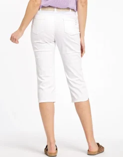 Hot Corsaire blanc stretch Pantacourts|Pantalons