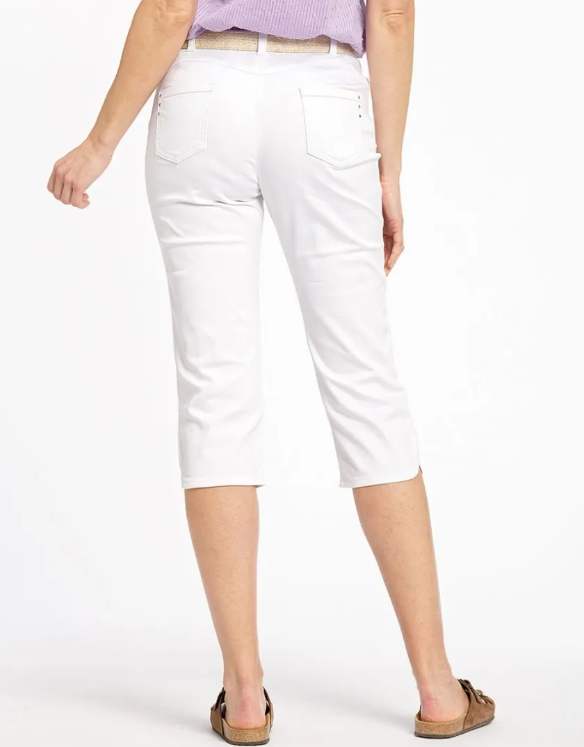 Hot Corsaire blanc stretch Pantacourts|Pantalons
