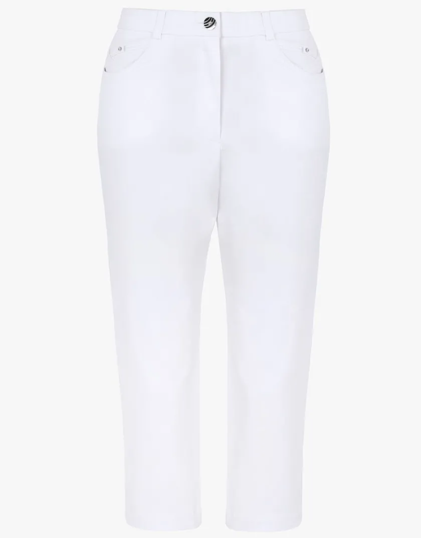 Online Corsaire blanc stretch Pantacourts|Pantalons