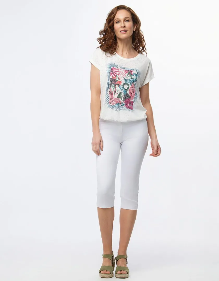 Fashion Corsaire coton blanc Pantacourts|Pantalons