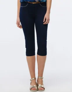 Sale Corsaire coton marine Pantacourts|Pantalons