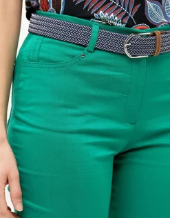 Clearance Corsaire coton vert Pantacourts