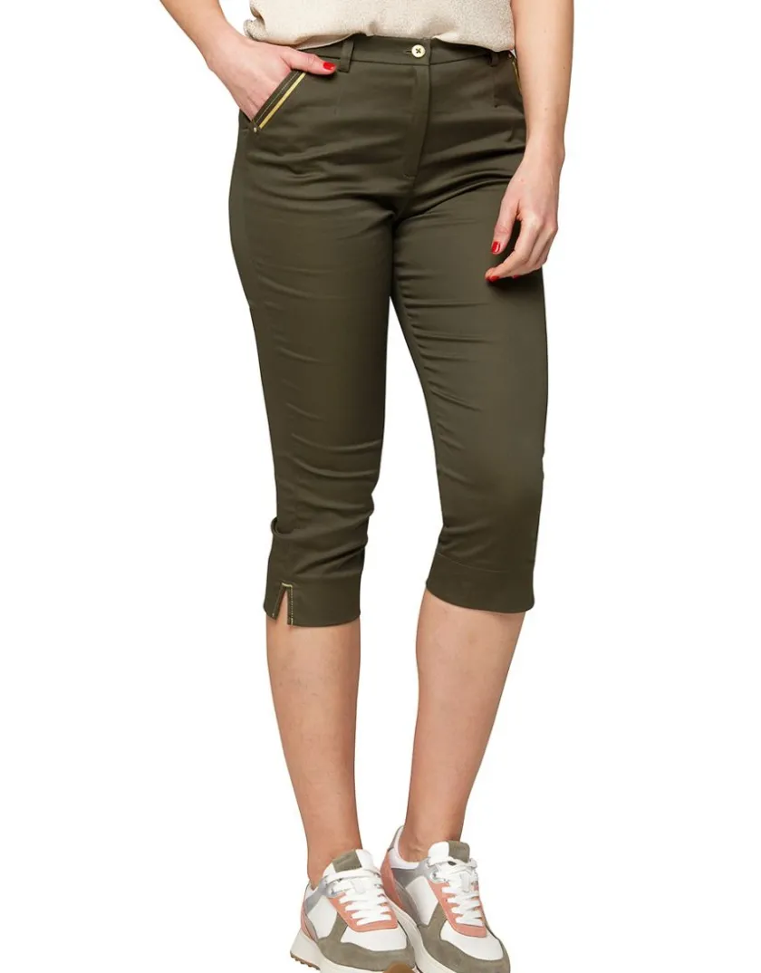 Fashion Corsaire coton vert kaki Pantacourts