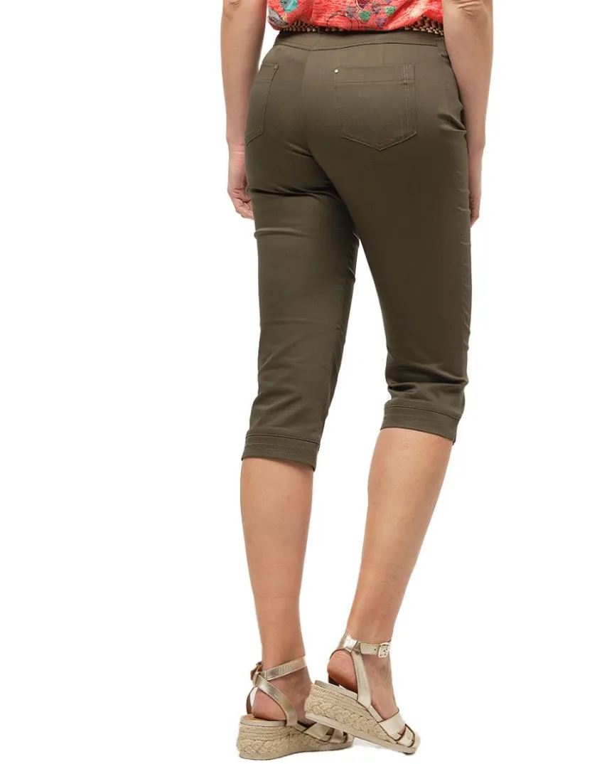 Clearance Corsaire kaki coton Pantacourts