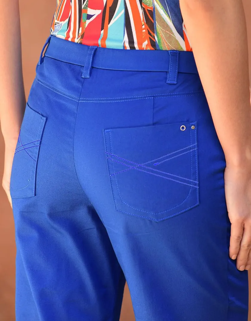 New Corsaire stretch bleu roi Pantacourts