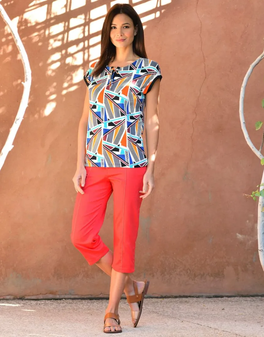 Discount Corsaire stretch rouge Pantacourts