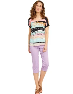 Fashion Corsaire violet stretch Pantacourts