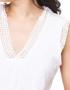 Online Débardeur coton blanc T-shirts|Hauts