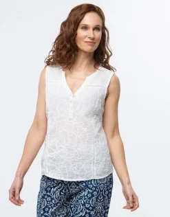 Discount Débardeur coton brodé T-shirts|Chemisiers & Blouses
