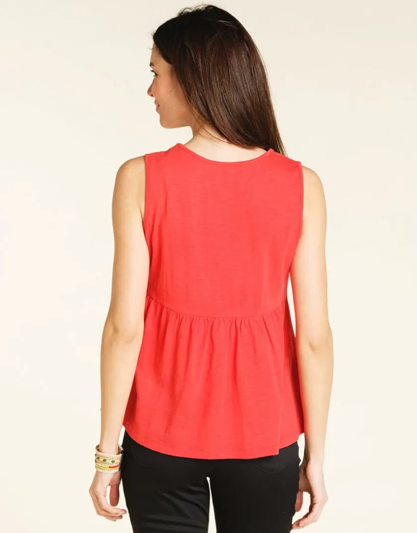 Hot Débardeur coton rouge T-shirts|Hauts