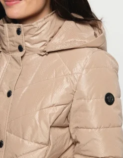 Outlet Doudoune beige imprimé Doudounes|Parkas