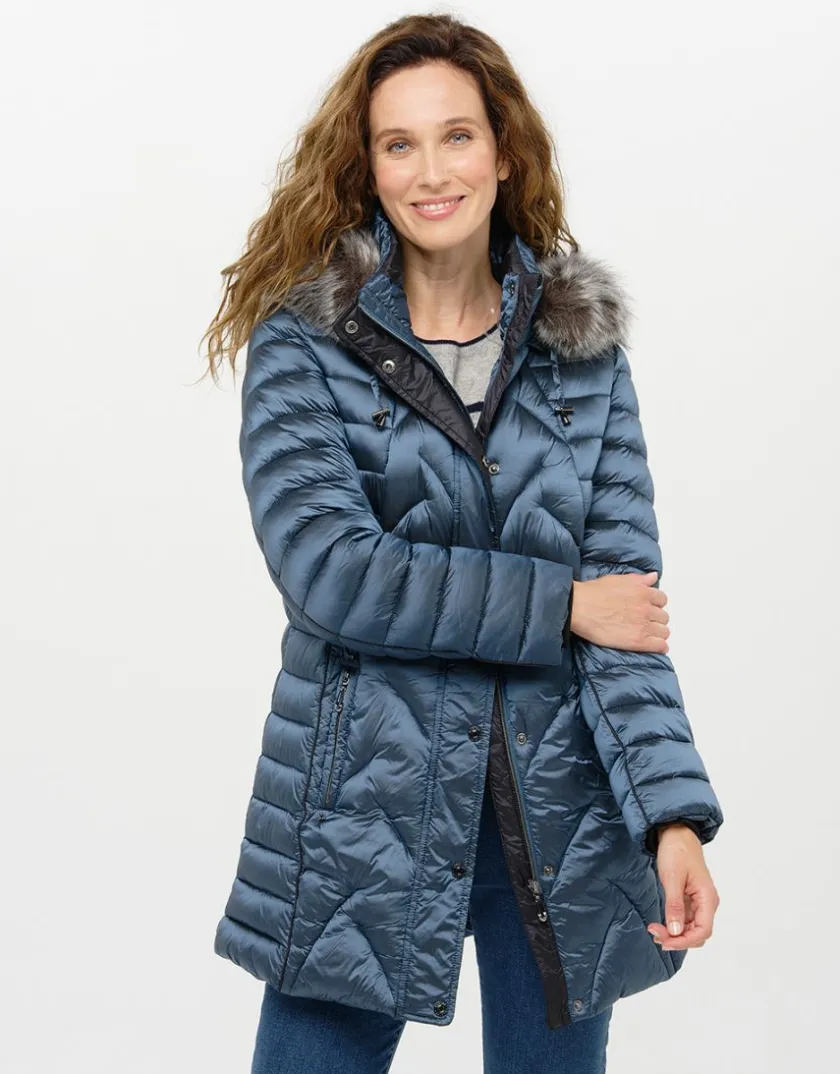 Online Doudoune longue bleu Doudounes|Parkas