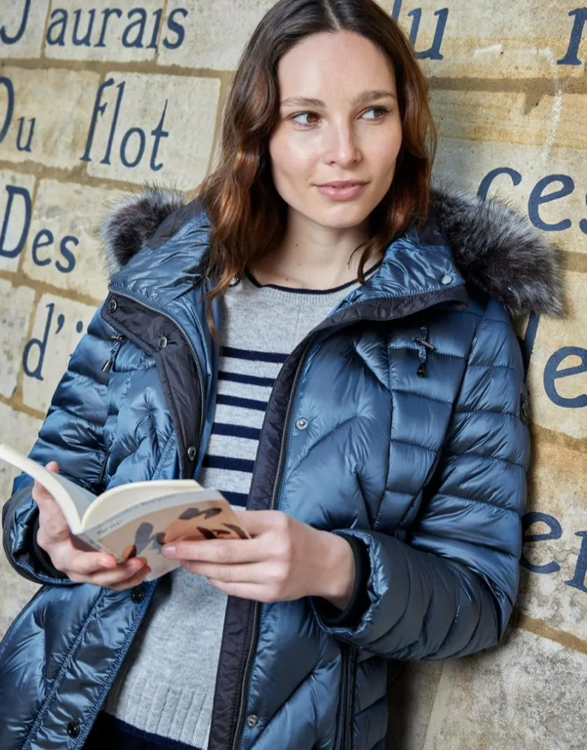 Online Doudoune longue bleu Doudounes|Parkas