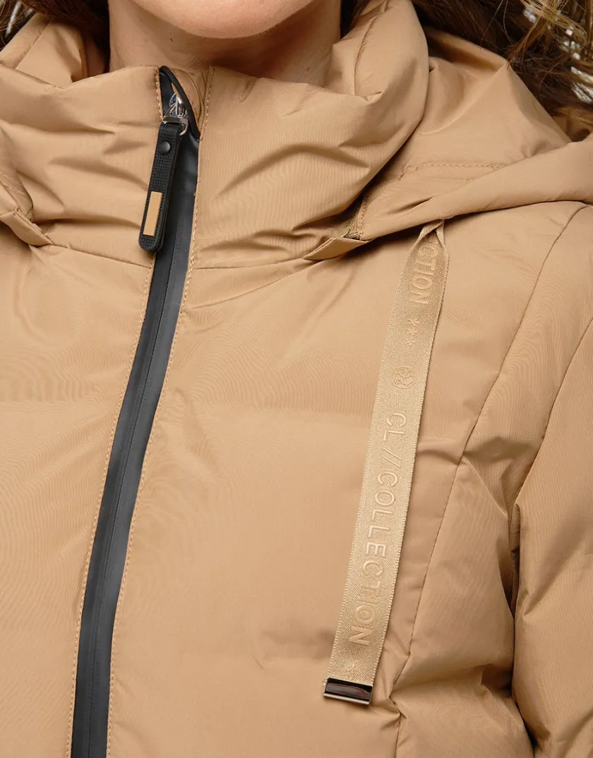 Discount Doudoune longue camel Parkas|Parkas