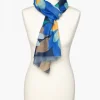 Fashion Foulard bleu fleuri Foulards|Accessoires