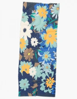 Fashion Foulard bleu fleuri Foulards|Accessoires