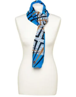 Hot Foulard bleu imprimé Foulards|Accessoires