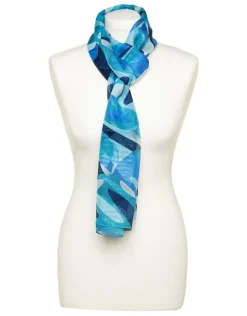 Clearance Foulard bleu imprimé Foulards|Accessoires