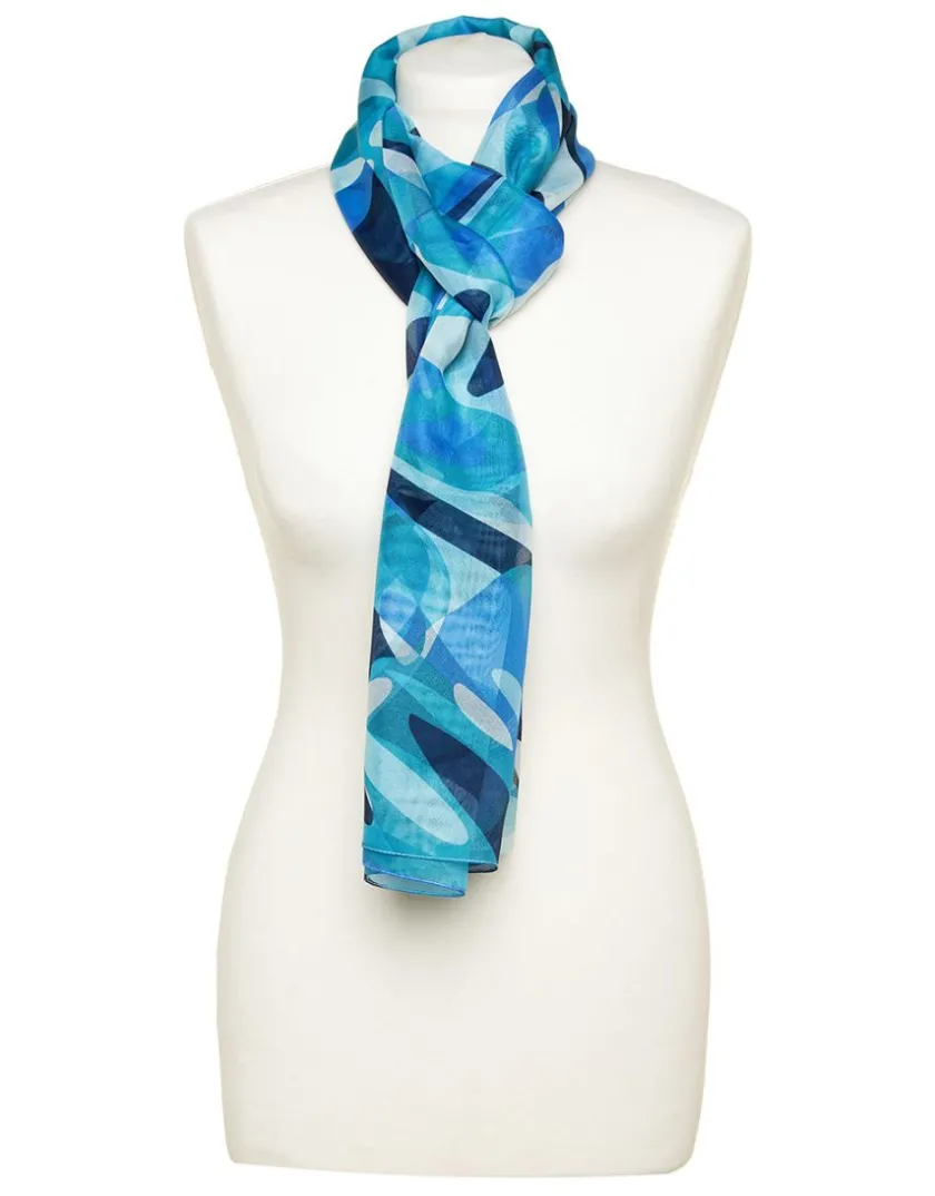 Clearance Foulard bleu imprimé Foulards|Accessoires