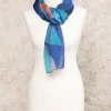 Outlet Foulard bleu imprimé Foulards|Accessoires