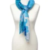 Fashion Foulard bleu motif fleuri Foulards|Accessoires