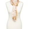 Fashion Foulard camel feuillages Foulards|Accessoires
