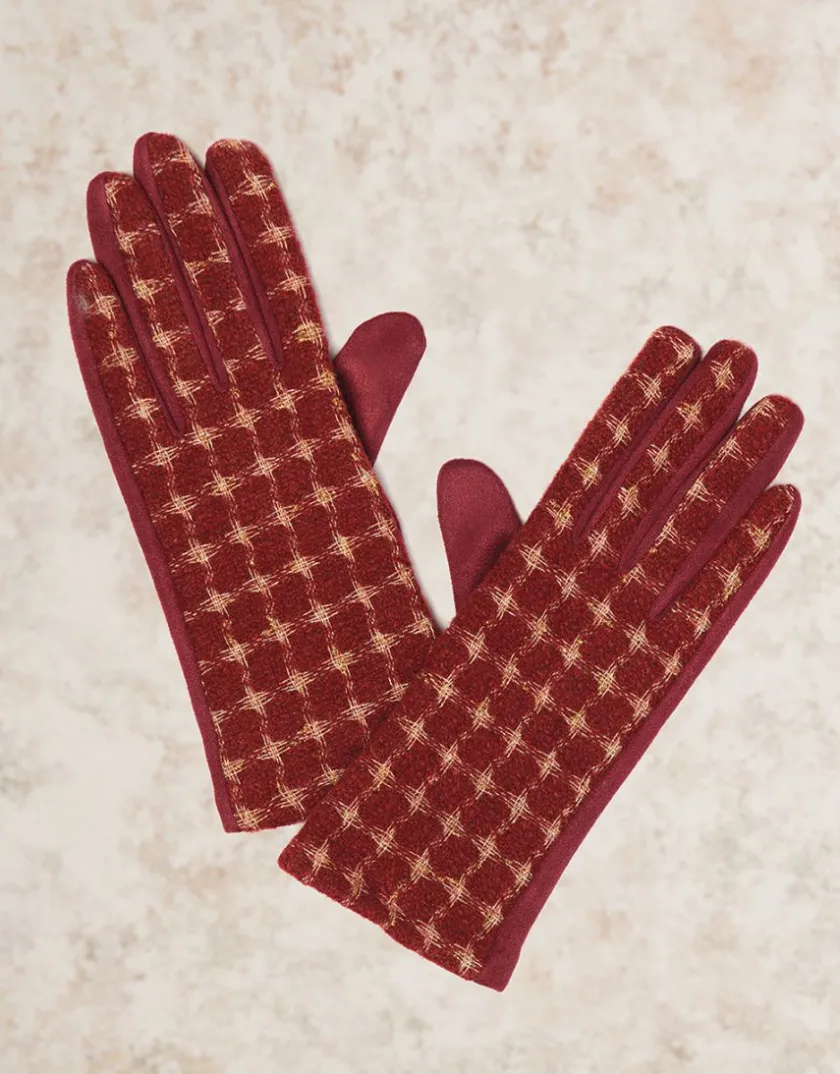 New Gants carreaux rouge Accessoires